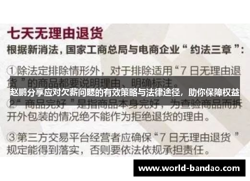 赵鹏分享应对欠薪问题的有效策略与法律途径，助你保障权益