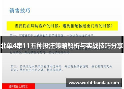 北单4串11五种投注策略解析与实战技巧分享